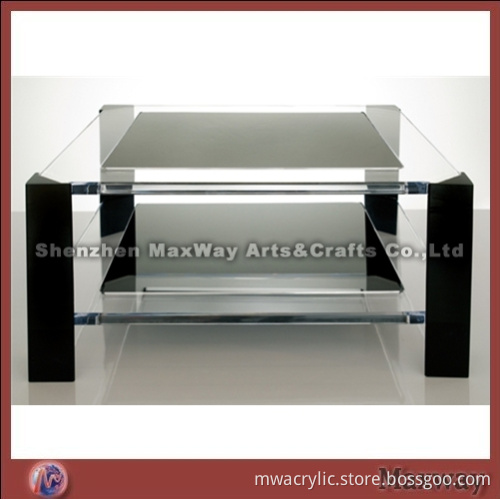Acrylic/perspex square table with two tiers